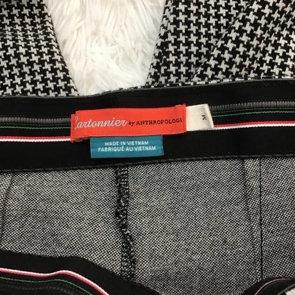 Anthropologie Cartonnier Cropped Houndstooth Pants M - Picture 2 of 6